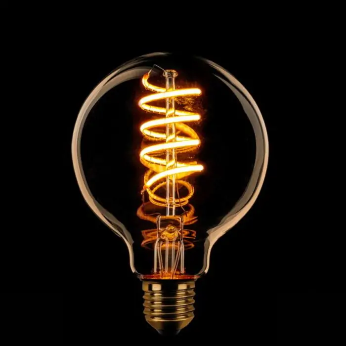 LED Lamp E27 Globe 80mm goud-dimbaar 8W-1800K