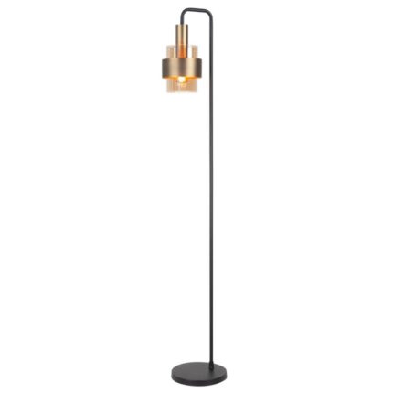 Vloerlamp zwart koper Marrone 168cm